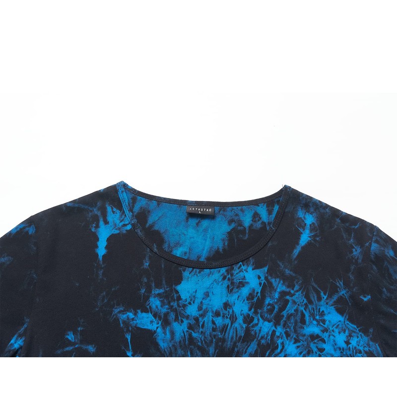 LETAOTAO Camisetas grandes y altas para hombre, teñido anudado, 100%