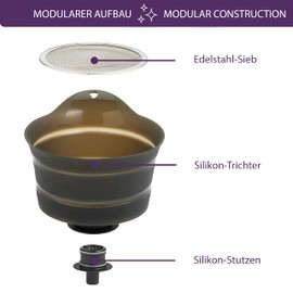 Mastrad Filtertrichter - abnehmbarer multifunktionaler Trichter / Sieb - waschmaschinengeeignet - faltbarer und stabiler Trichter für die einfache und sichere Übertragung von flüssigen Zutaten