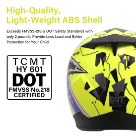 TCMT Dot Full Face Kids Youth Helmet Motocross ATV Dirtbike BMX MX Offroad Full Face Motorcycle Helmet