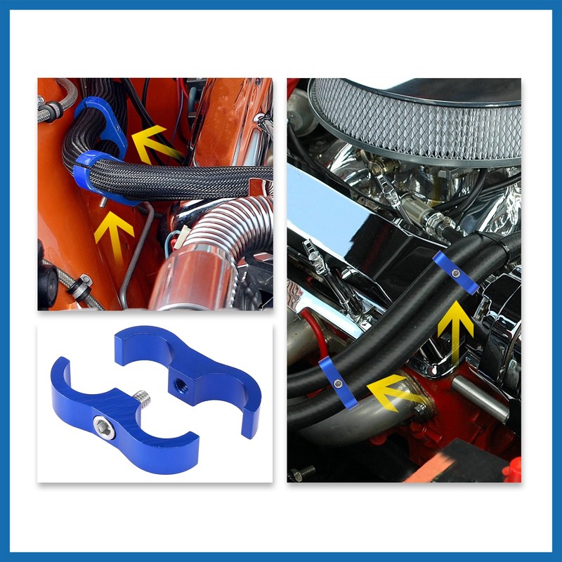 A ABSOPRO 4pcs Blue AN10 19mm Hose Separator Clamp Adapter