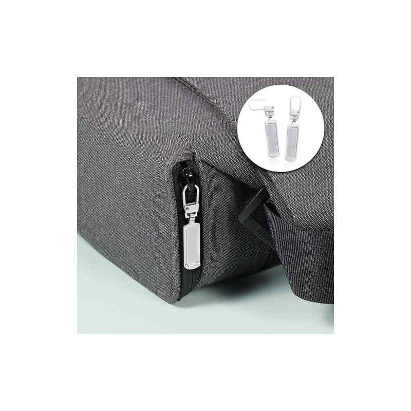 4Pcs Spare Zipper Pulls, Metal Removable Rectangle Zipper puller replacement