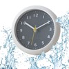 LFGKeng Bathroom Waterproof Wall Clock, Gray, Analog, 6.3 in, Suction