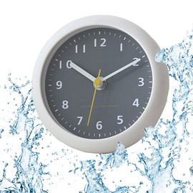 LFGKeng Bathroom Waterproof Wall Clock, Gray, Analog, 6.3 in, Suction Cup, Modern Silent Small Wall Clock for Living Room and Kitchen