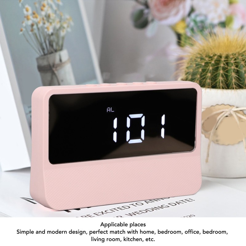 LED Mirror Alarm Clock 2 Levels Brightness Digital Alarm Clock