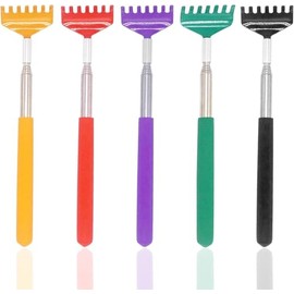 5 PCS Back Scratcher, Extendable Back Scratcher,Portable Extendable Stainless Steel Telescoping Back Massagers 5 Colors(Orange,Red,Purple,Green and Black