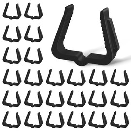 Christmas Light Hanger Clips Fascia Boards Clips 1 5/8 Inch Deck Banister Light Clips Plastic Holiday Light Hooks for Outside Indoor Roof Gutter Fence Eave String Lights (Black, 50 PCS)