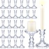 24 Pcs Clear Taper Candle Holders 4'' Tall Candlestick Glass