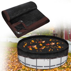 20 Feet Round Leaf Net Cover for Above Ground Pool - Winter Cover Mesh Cover，Pool Safety Net Fits 18FT Above Ground Pools, Keeps Leaves Out of Your Pool （Black）