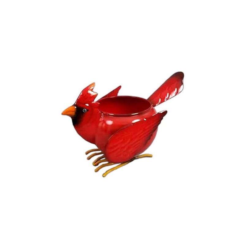 The Bridge Collection Red Cardinal Bird Planter-Bird Themed Plant Pot