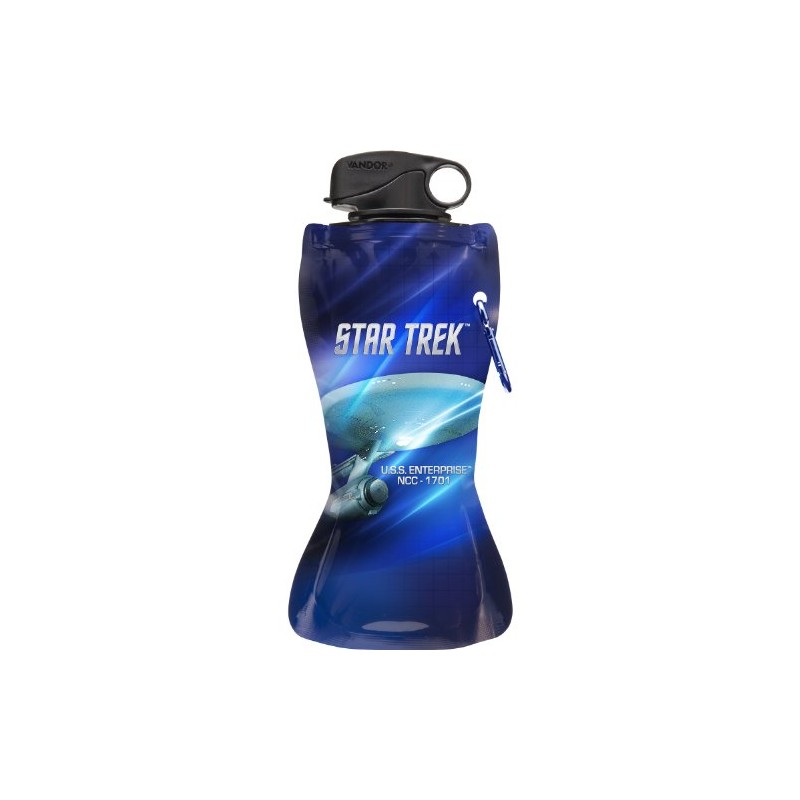 Vandor 80210 Star Trek 24 oz Collapsible Water Bottle, Blue