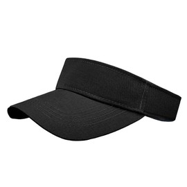 1 Piece of Black Sun Visor Hat Adjustable Sport Visors for Women and Men (One Size)