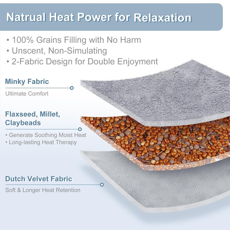 SuzziPad Microwavable Heating Pads for Neck and Shoulder Back Discomfort,