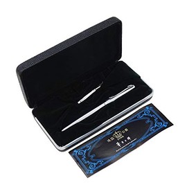 Duke 209 Steel Silver Fountain Pen Double-Nibs Medium and Bent Nib Interchangeable Writing Set with Gift Box