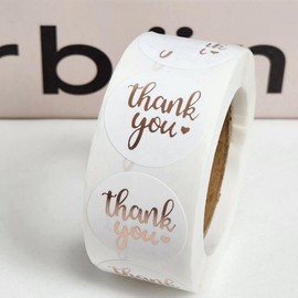 Thank you appreciation sticker round sticker gift packaging 500 sheets white Small item packaging sticker 5ea