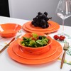 LEHAHA Orange Melamine Dinnerware Set, 12 Piece Kitchen Tableware Plates