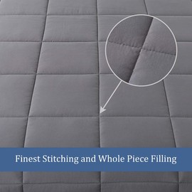 MAPLE DOWN Soft Comforter Queen Size Duvet Insert-Down Alternative Comforter-Lightweight Fluffy Breathable Machine Washable (Dark Gray, Queen)