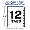Avery A-Z Dividers, 12-Tab Set, 8-1/2" x 5-1/2", 1 Binder