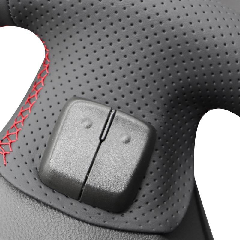 MEWANT Hand Stitch Black Artificial Leather Steering Wheel Cover for