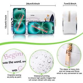 Christian Gifts for Women Faith Inspirational Religious Makeup Bag Spiritual Gifts Bible Verse Prayers Cosmetic Bag Religious Gifts Scripture Gifts Valentines Day Birthday Gift for Friend Travel Pouch