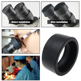 eMagTech Set of 4 Eyepiece Covers for 32-36 mm Stereo Microscope Soft Rubber Eye Protectors Eyecup (2x Oblique Angle and 2x Flat Angle) Black