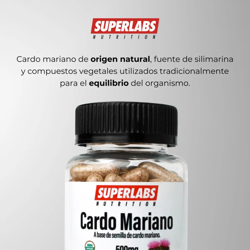 Cardo Mariano 500mg Suplemento Superlabs 100 Cápsulas Desintoxicante Hepático