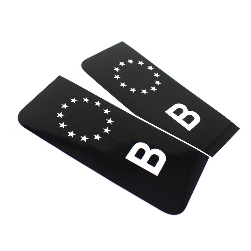 2 x EU Number Plate Sticker Film Car Black (R059