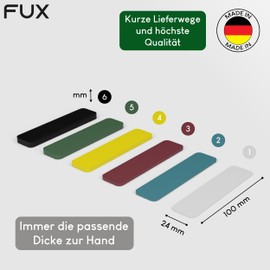 FUX 100 pieces spacer set, 100 mm x 24 mm x 1 mm - 6 mm, made in Germany, base plates, spacer blocks made of plastic, spacers