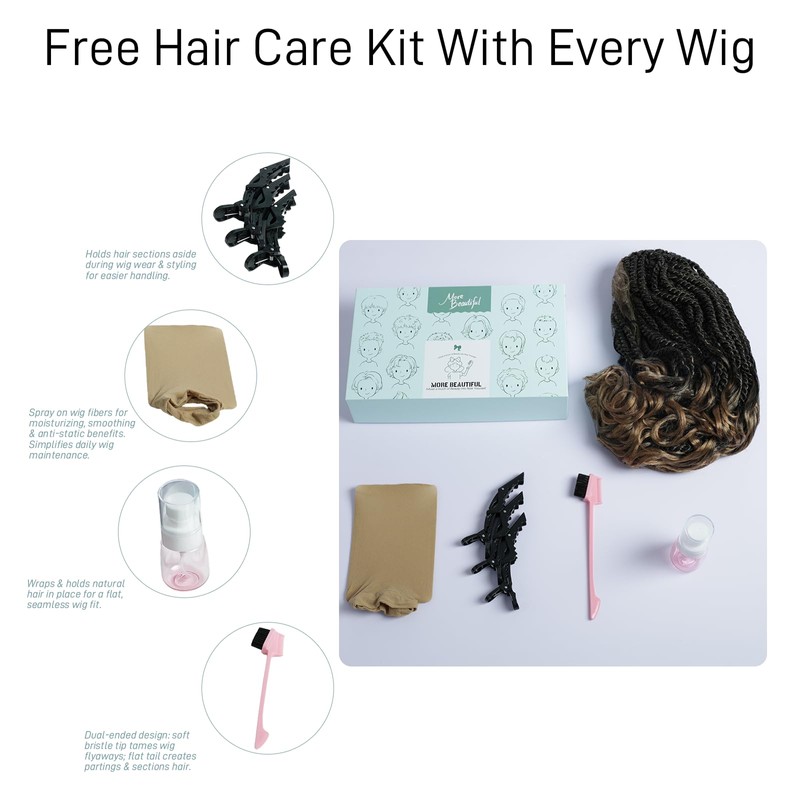 Full Lace Twist Braided Wig with Curly Ends for Black