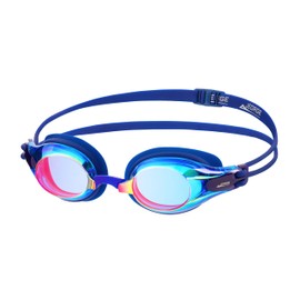 JEORGE Competition Swimming Goggles, Anti-fog UV-protection Mirrored Coating Racing or Training. (Blue)