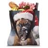 Boxer Puppy Dog Playing In Snow Christmas Tote Bag