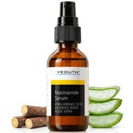 YEOUTH- Fabricado en EE. UU. suero de niacinamida para el rostro con ácido hialurónico, aloe vera y raíz de regaliz. Producto de un químico...        