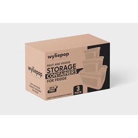 Premium Fruit Storage Containers for Fridge with Veggie Peeler – 3-in-1 Produce Containers for Fridge with Strainer & Removable Colander – Large, Clear Fruit and Vegetable Storage Organizer (Set of 3)