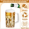 Mifoci 20 Pcs Plastic Beer Mugs with Handles Bulk Clear