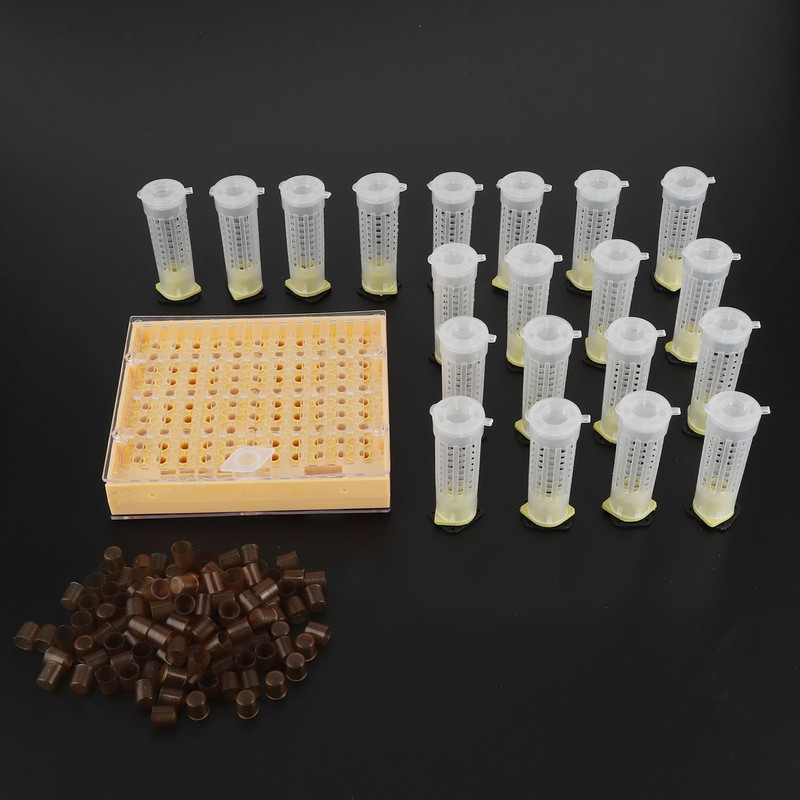 Queen Bee Rearing Box Cage Plastic Breeding Cell Cup Kit