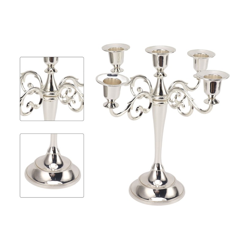 5 Arm Candlestick Holder Iron Retro Decorative Candle Holder Centerpiece