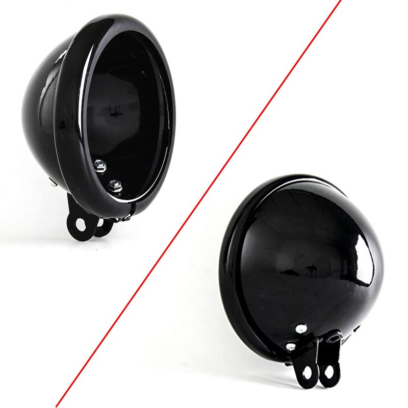 Autokun Motorcycle 5.75 Headlight Housing Universal 5-3/4 inch Round LED