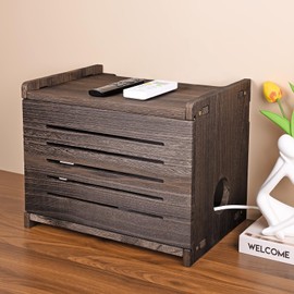 Router Shelf Projector Shelf Projector Stand Router Storage Box Modem Cable Router Cover Organized Power Strip Cable Management Hider Rack by Wood
