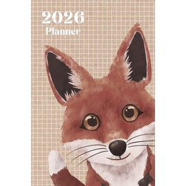 Cute Fox 2026 Planner Weekly and Monthly: Minimalist Calendar Organizers, goal, to do list