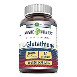 Amazing Formulas Reduced L-Glutathione Supplement | 500 Mg Per Serving | 60 Veggie Capsules | Non-GMO | Gluten Free | Made in USA
