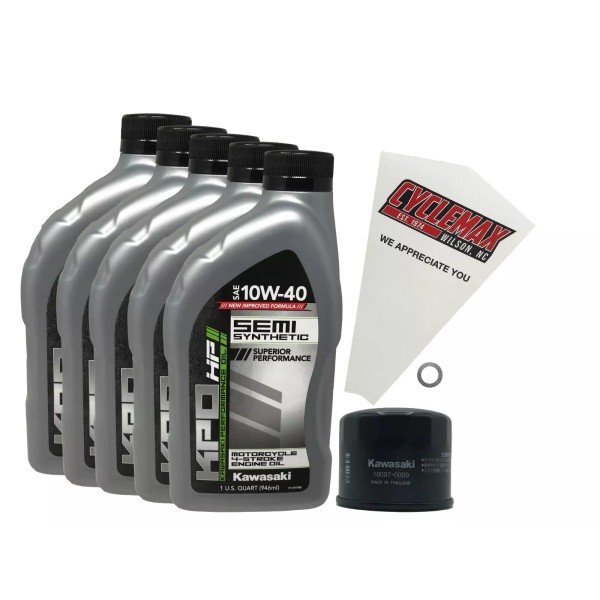 Cyclemax OEM SS 10W-40 Oil Change Kit fits 2015-2023 Kawasaki