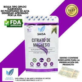 Citrato De Magnesio 2 Bolsas Con 120 Cápsulas De 500 Mg Cu.                                                                                           
