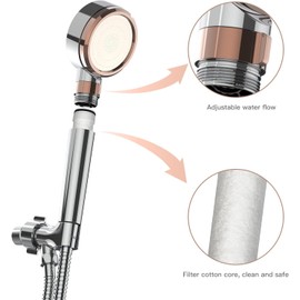 Filtered Shower Head, Showerhead with Hose and Shower Arm Bracket, High Pressure & Water Saving Handheld Shower, 3-Settings Filter Showerhead for Dry Hair & Skin SPA