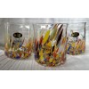 Murano NWT Murano Confetti Mosaic Glass Cup Yellow Splatter Spots