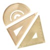 Metal Ruler Set - Students Golden Triangular Plate & Semicircle