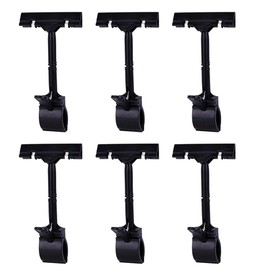 6PCS POP Adjustable Plastic Merchandise Sign Display Clip Holder Rotatable Pop Clip-on Holder Stand Price Display Holders Commodity Sign Price Tag Label Display Adjustable Clips