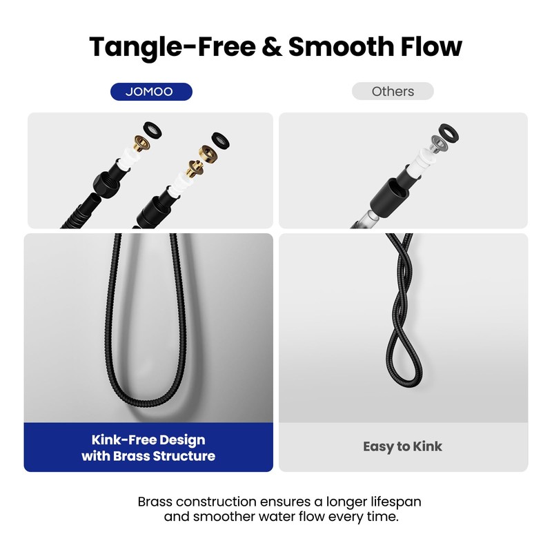 JOMOO Shower Hose, 118 Inch Extra Long Stainless Steel Handheld