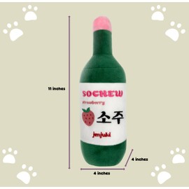 Jenjuki Sochew Soju Pet Toy with Squeaker (Strawberry)