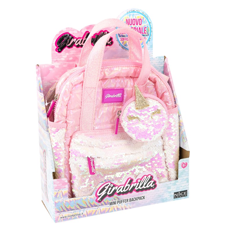 Girabrilla Puffer Mini Backpack Pink Toy, One Size, 19008, multicoloured,