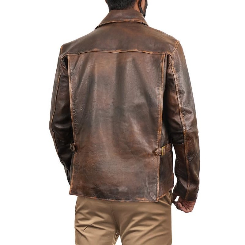 Distressed Leather Jacket - Mens Leather Jacket