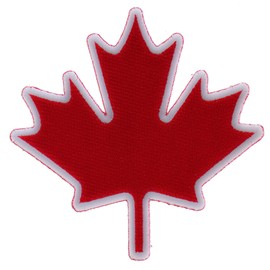 Canada Maple Leaf Patch - 4x4 inch. Embroidered Iron on Patch